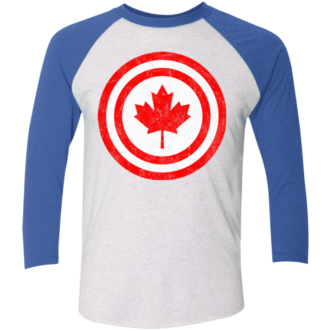 T-Shirts Heather White/Vintage Royal / X-Small Captain Canada Triblend 3/4 Sleeve