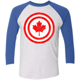 T-Shirts Heather White/Vintage Royal / X-Small Captain Canada Triblend 3/4 Sleeve
