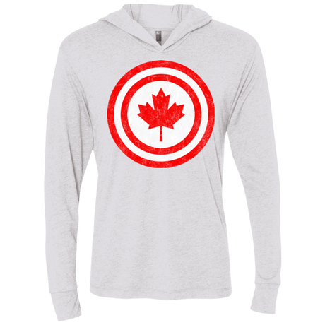 T-Shirts Heather White / X-Small Captain Canada Triblend Long Sleeve Hoodie Tee