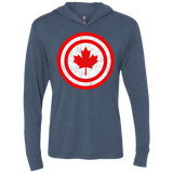 T-Shirts Indigo / X-Small Captain Canada Triblend Long Sleeve Hoodie Tee