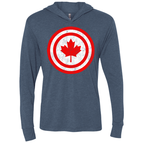 T-Shirts Indigo / X-Small Captain Canada Triblend Long Sleeve Hoodie Tee