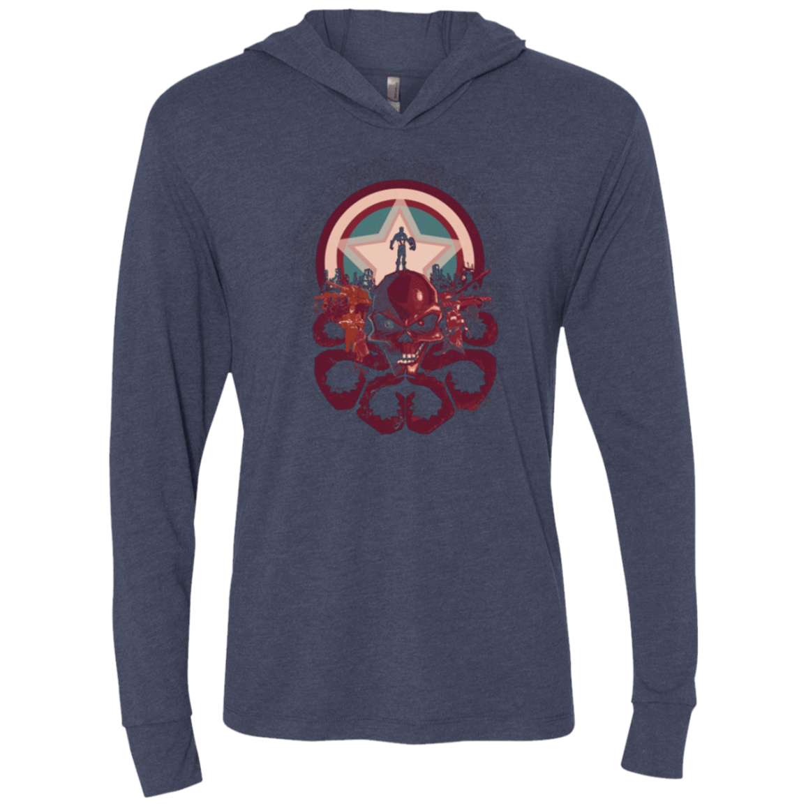 Captain Nightmare Triblend Long Sleeve Hoodie Tee