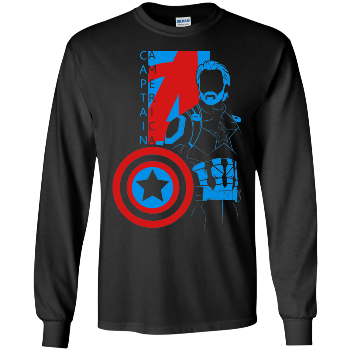 T-Shirts Black / S Captain Profile Men's Long Sleeve T-Shirt