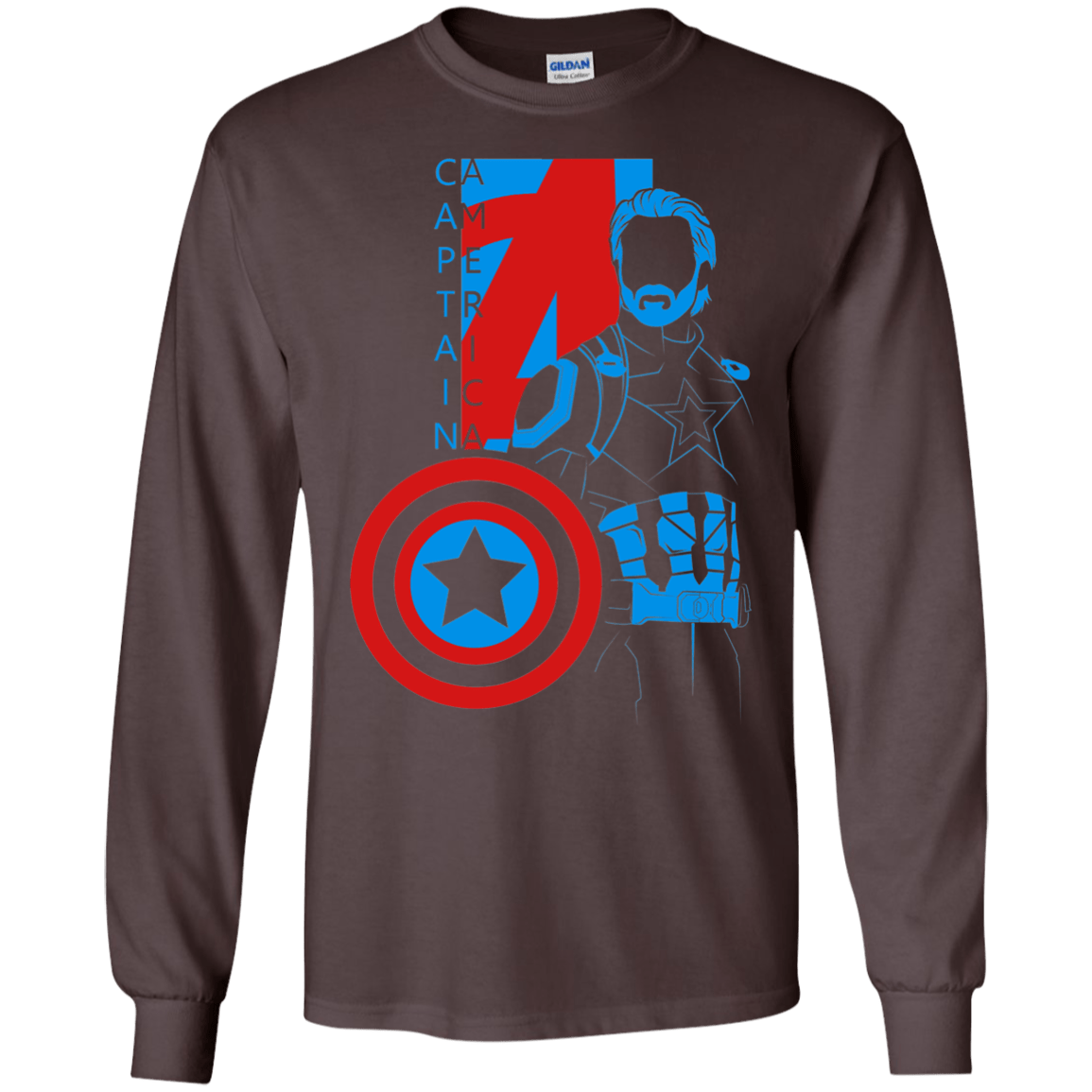 T-Shirts Dark Chocolate / S Captain Profile Men's Long Sleeve T-Shirt