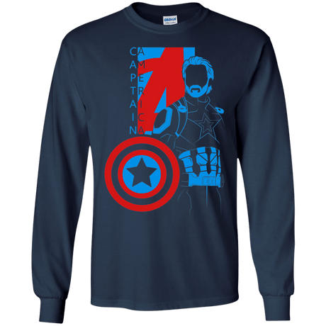 T-Shirts Navy / S Captain Profile Men's Long Sleeve T-Shirt