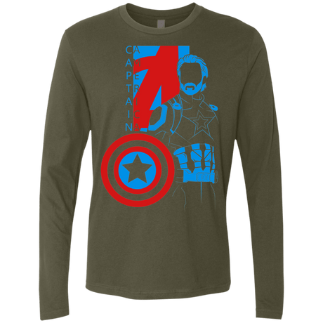 T-Shirts Military Green / S Captain Profile Men's Premium Long Sleeve