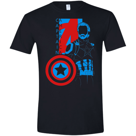 T-Shirts Black / X-Small Captain Profile Men's Semi-Fitted Softstyle