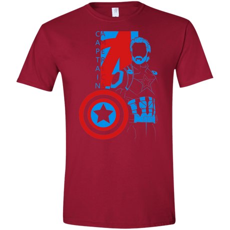 T-Shirts Cardinal Red / S Captain Profile Men's Semi-Fitted Softstyle