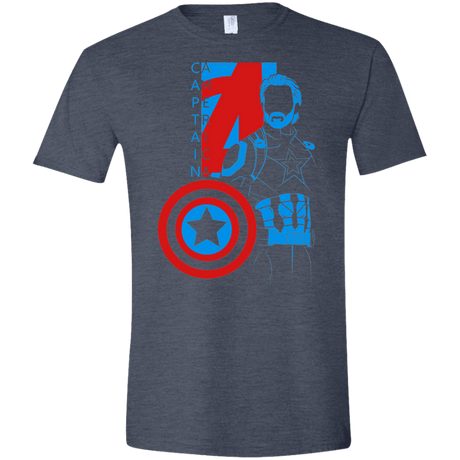 T-Shirts Heather Navy / S Captain Profile Men's Semi-Fitted Softstyle