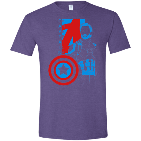 T-Shirts Heather Purple / S Captain Profile Men's Semi-Fitted Softstyle