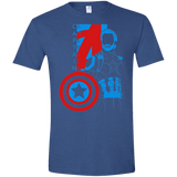 T-Shirts Heather Royal / X-Small Captain Profile Men's Semi-Fitted Softstyle