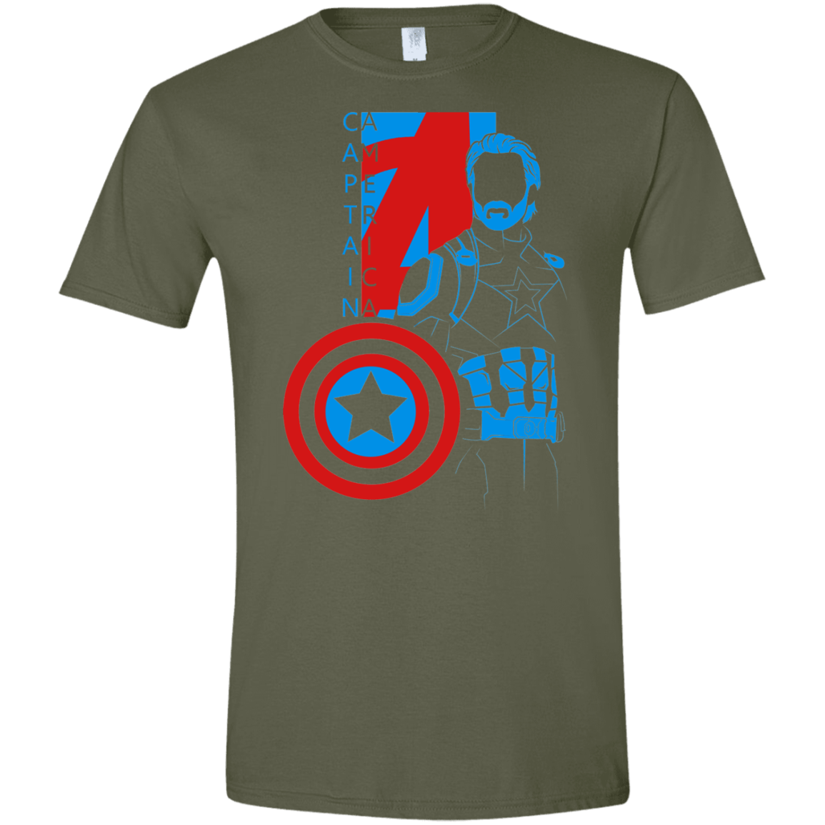 T-Shirts Military Green / S Captain Profile Men's Semi-Fitted Softstyle