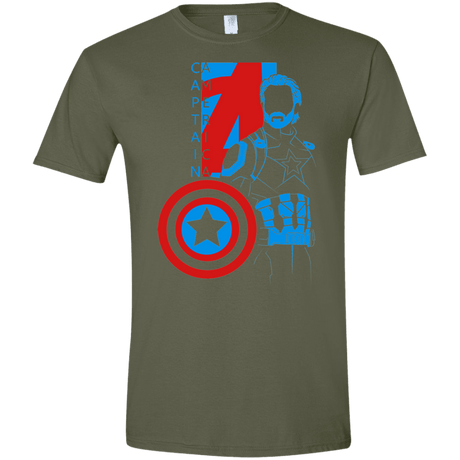 T-Shirts Military Green / S Captain Profile Men's Semi-Fitted Softstyle