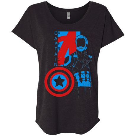 T-Shirts Vintage Black / X-Small Captain Profile Triblend Dolman Sleeve