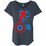 T-Shirts Vintage Navy / X-Small Captain Profile Triblend Dolman Sleeve