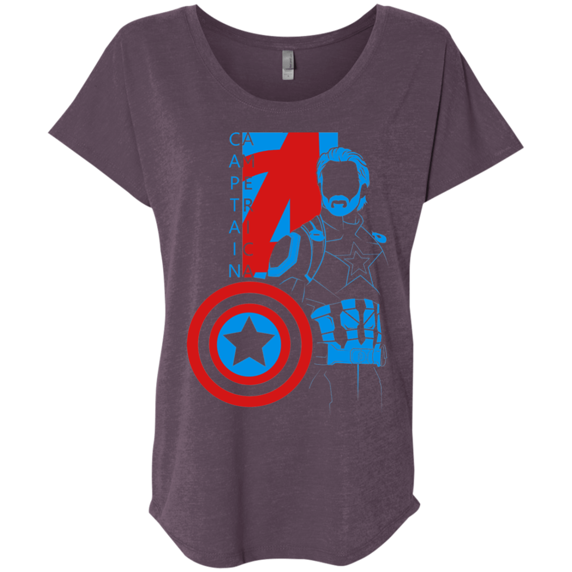 T-Shirts Vintage Purple / X-Small Captain Profile Triblend Dolman Sleeve