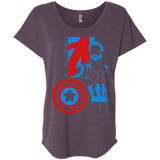 T-Shirts Vintage Purple / X-Small Captain Profile Triblend Dolman Sleeve