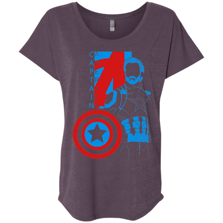 T-Shirts Vintage Purple / X-Small Captain Profile Triblend Dolman Sleeve