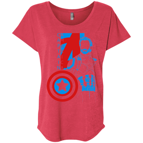 T-Shirts Vintage Red / X-Small Captain Profile Triblend Dolman Sleeve