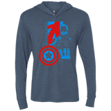 T-Shirts Indigo / X-Small Captain Profile Triblend Long Sleeve Hoodie Tee