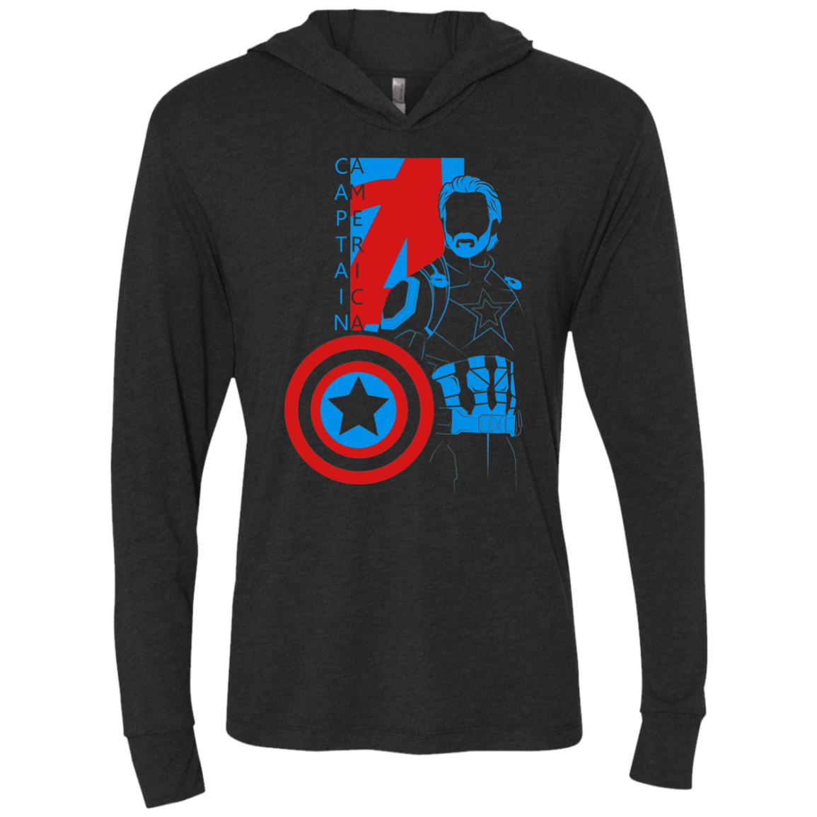 T-Shirts Vintage Black / X-Small Captain Profile Triblend Long Sleeve Hoodie Tee