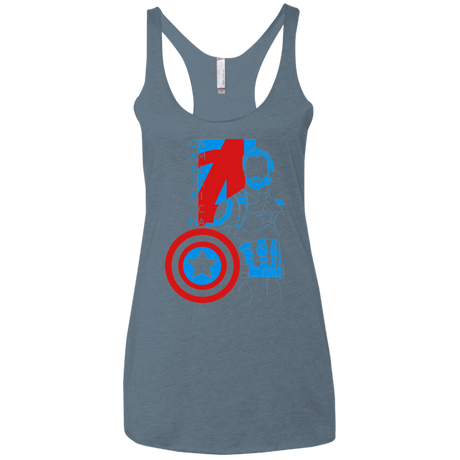 T-Shirts Indigo / X-Small Captain Profile Women's Triblend Racerback Tank