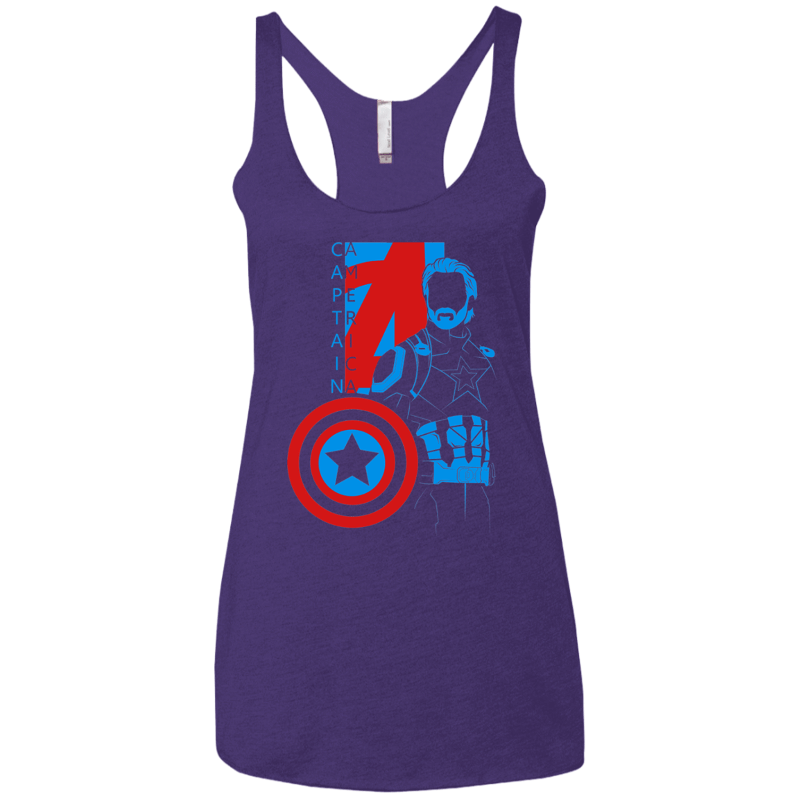 T-Shirts Purple Rush / X-Small Captain Profile Women's Triblend Racerback Tank
