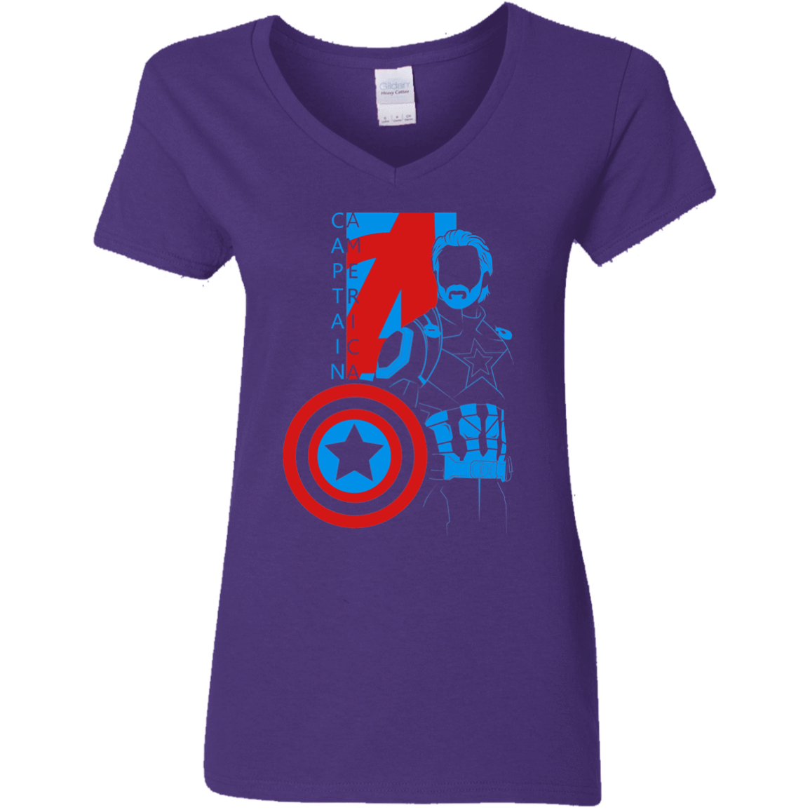 T-Shirts Purple / S Captain Profile Women's V-Neck T-Shirt