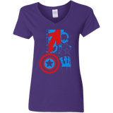 T-Shirts Purple / S Captain Profile Women's V-Neck T-Shirt