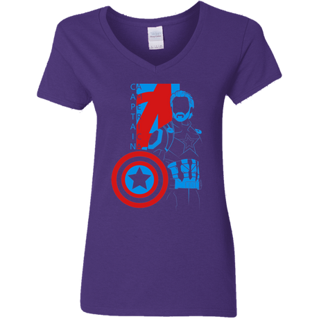 T-Shirts Purple / S Captain Profile Women's V-Neck T-Shirt