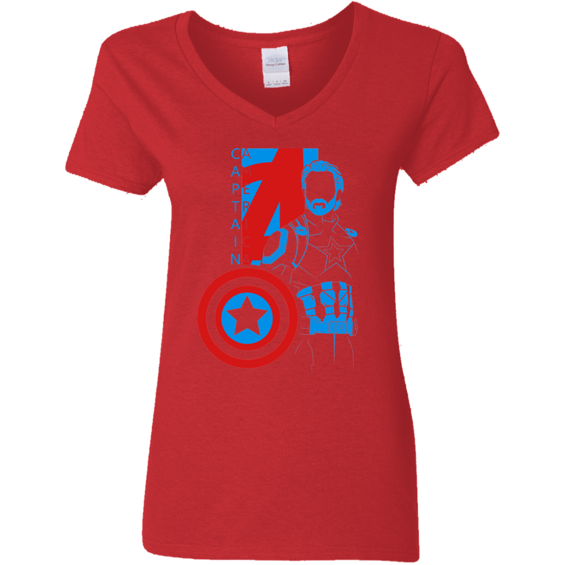 T-Shirts Red / S Captain Profile Women's V-Neck T-Shirt