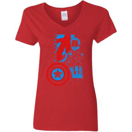 T-Shirts Red / S Captain Profile Women's V-Neck T-Shirt