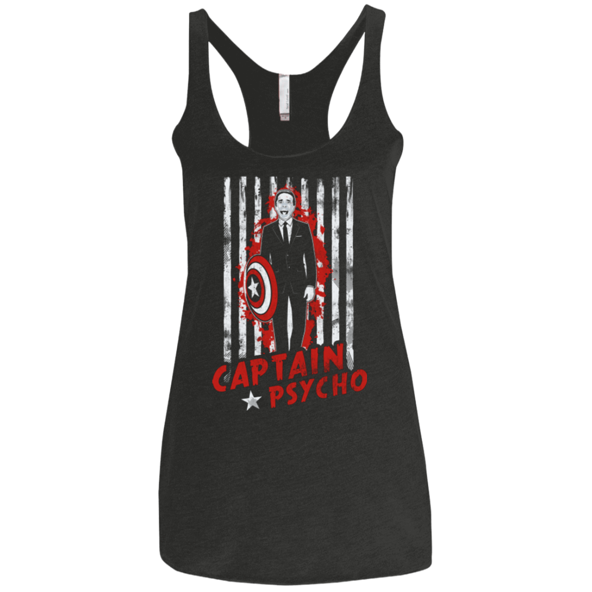 T-Shirts Vintage Black / X-Small Captain Psycho Women's Triblend Racerback Tank