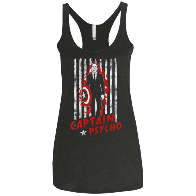 T-Shirts Vintage Black / X-Small Captain Psycho Women's Triblend Racerback Tank