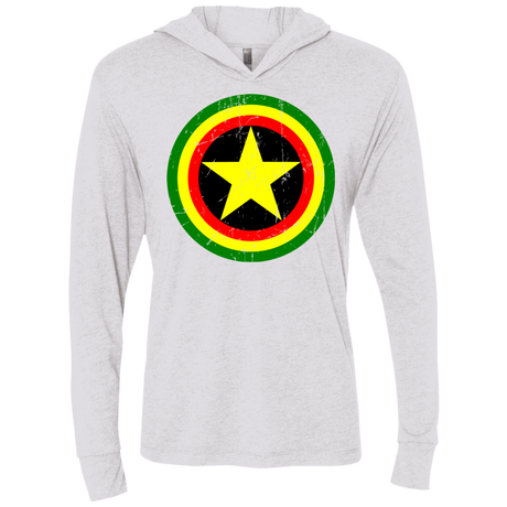 T-Shirts Heather White / X-Small Captain Rasta Triblend Long Sleeve Hoodie Tee