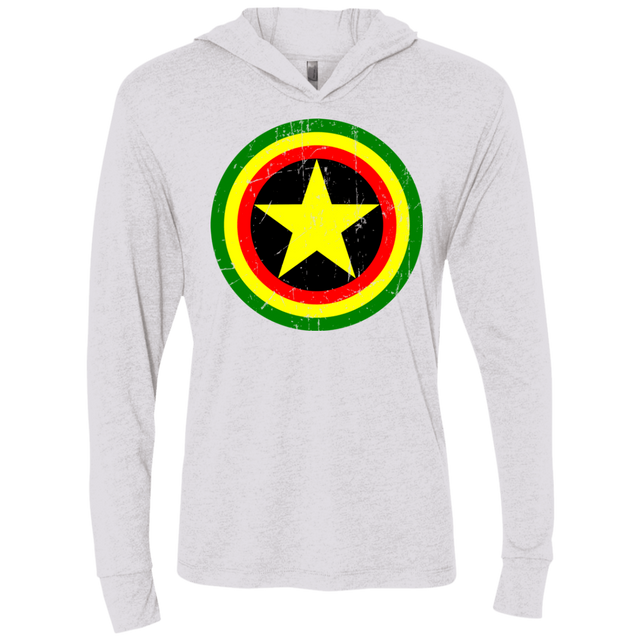 T-Shirts Heather White / X-Small Captain Rasta Triblend Long Sleeve Hoodie Tee