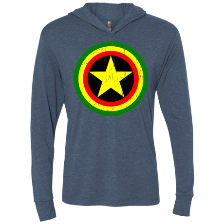 T-Shirts Indigo / X-Small Captain Rasta Triblend Long Sleeve Hoodie Tee