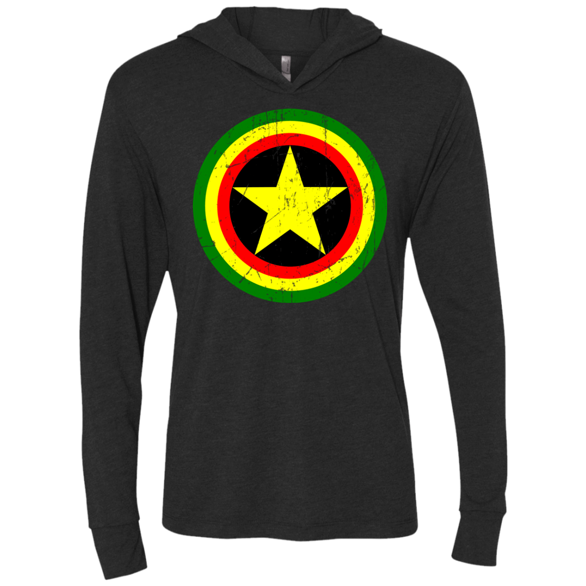 T-Shirts Vintage Black / X-Small Captain Rasta Triblend Long Sleeve Hoodie Tee