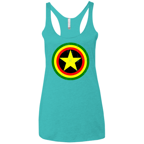 T-Shirts Tahiti Blue / X-Small Captain Rasta Women's Triblend Racerback Tank
