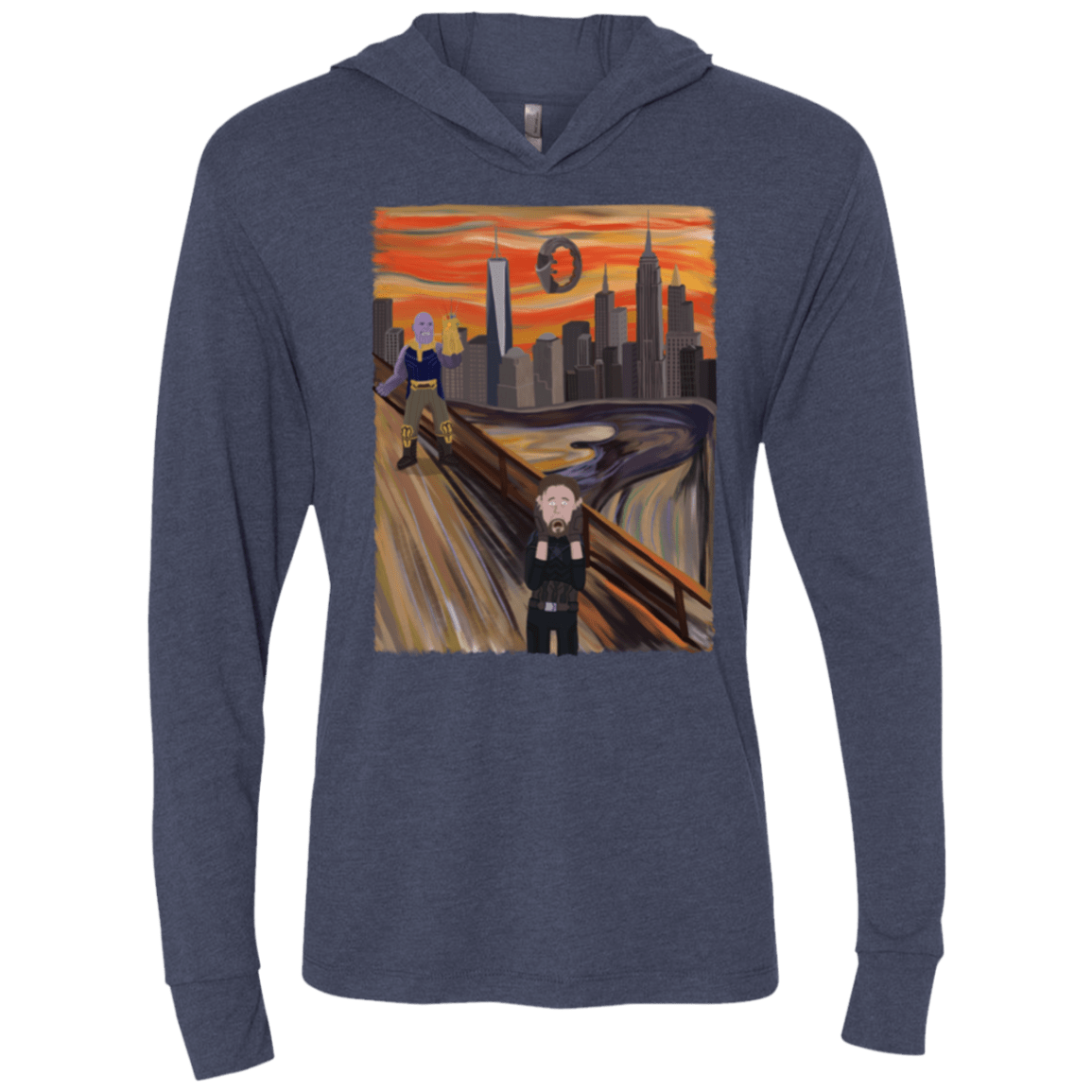 T-Shirts Vintage Navy / X-Small Captain Scream Triblend Long Sleeve Hoodie Tee