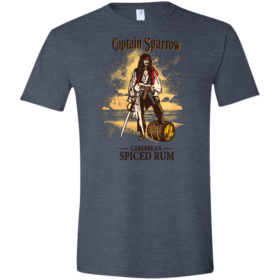 T-Shirts Heather Navy / S Captain Sparrow Men's Semi-Fitted Softstyle