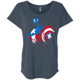 T-Shirts Indigo / X-Small Captain Triblend Dolman Sleeve