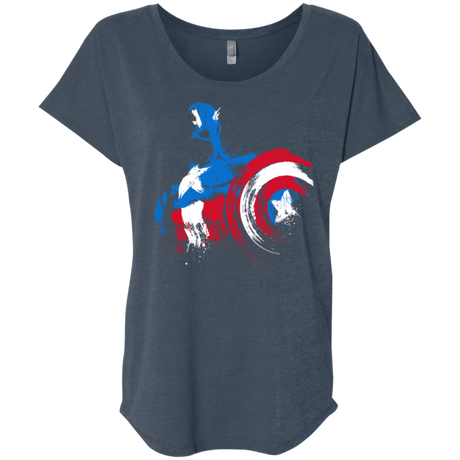 T-Shirts Indigo / X-Small Captain Triblend Dolman Sleeve