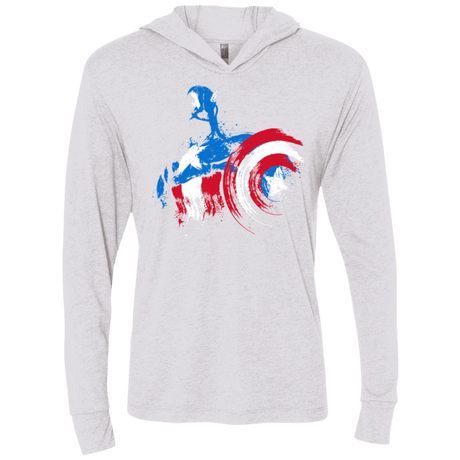 T-Shirts Heather White / X-Small Captain Triblend Long Sleeve Hoodie Tee