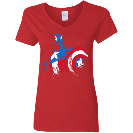 T-Shirts Red / S Captain Women's V-Neck T-Shirt