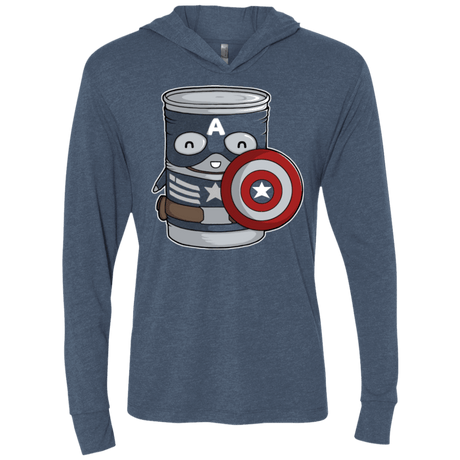 T-Shirts Indigo / X-Small CapTin America Triblend Long Sleeve Hoodie Tee