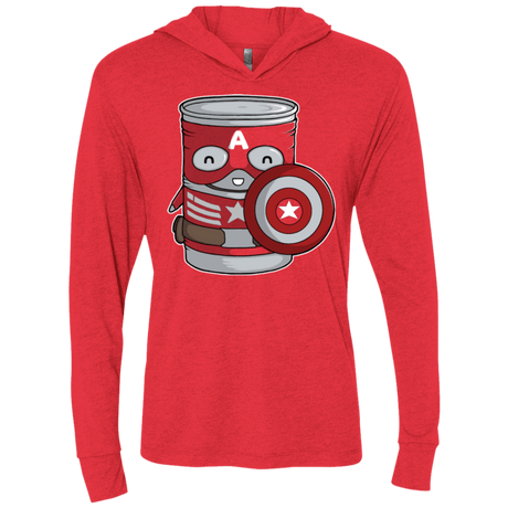 T-Shirts Vintage Red / X-Small CapTin America Triblend Long Sleeve Hoodie Tee