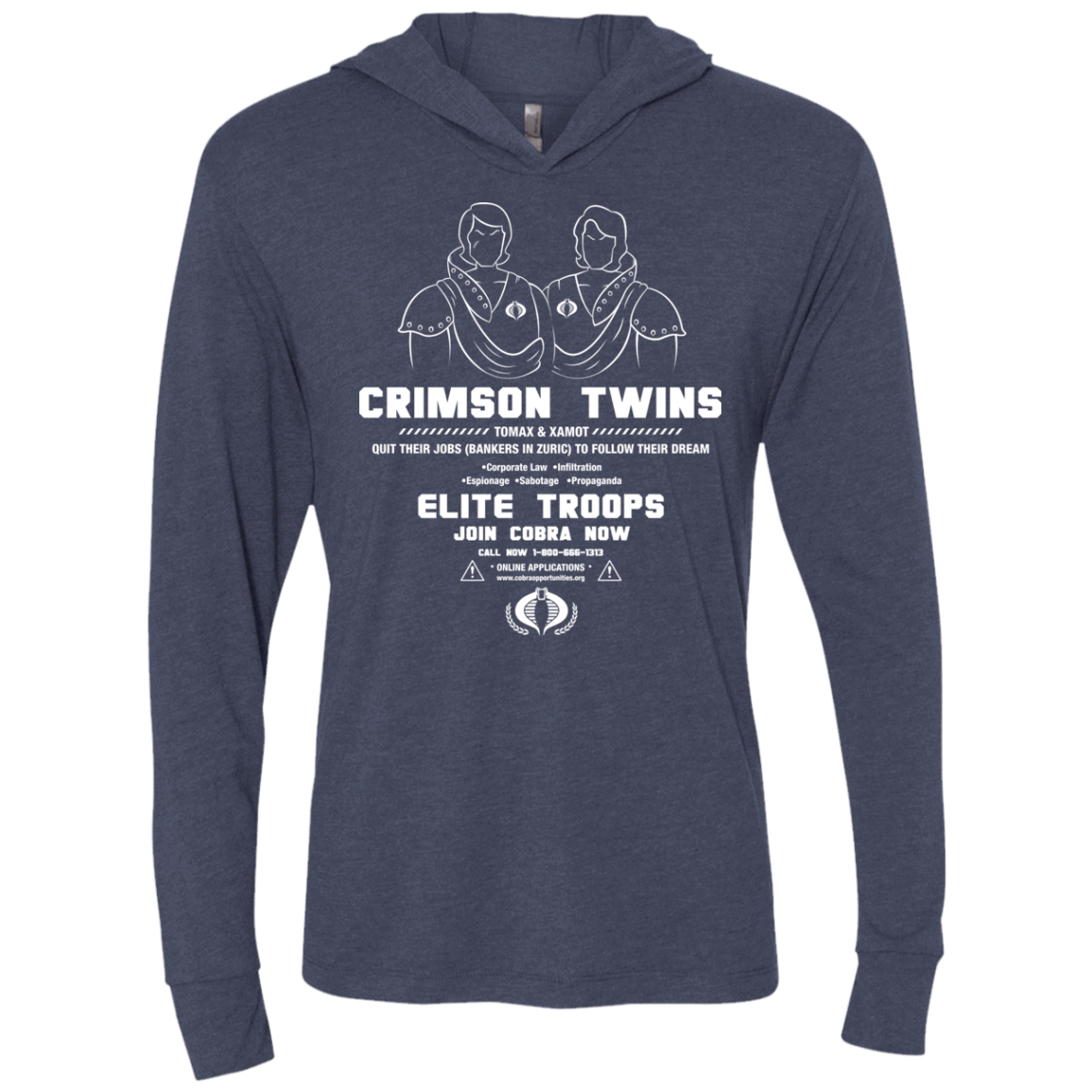 T-Shirts Vintage Navy / X-Small Career Opportunities Triblend Long Sleeve Hoodie Tee