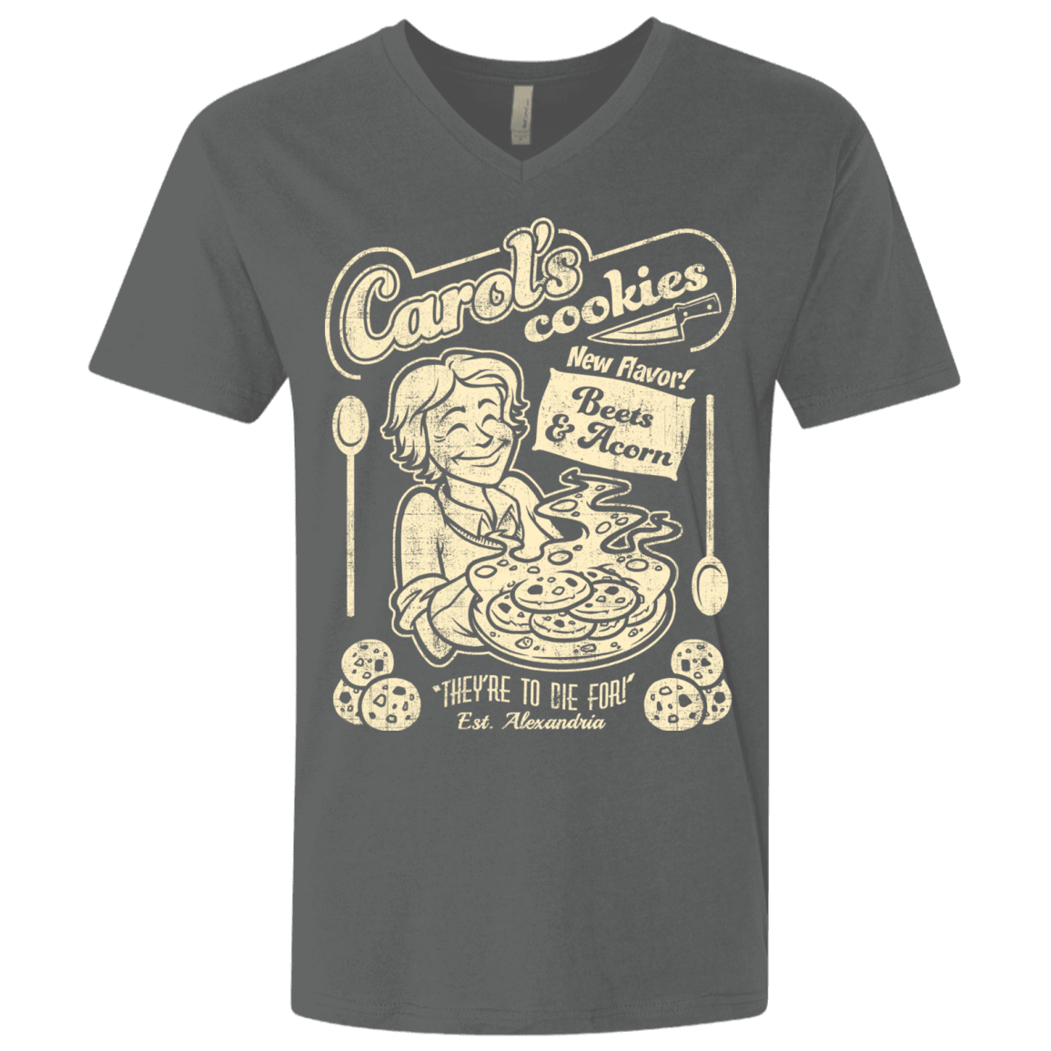 T-Shirts Heavy Metal / X-Small Carols Cookies Men's Premium V-Neck