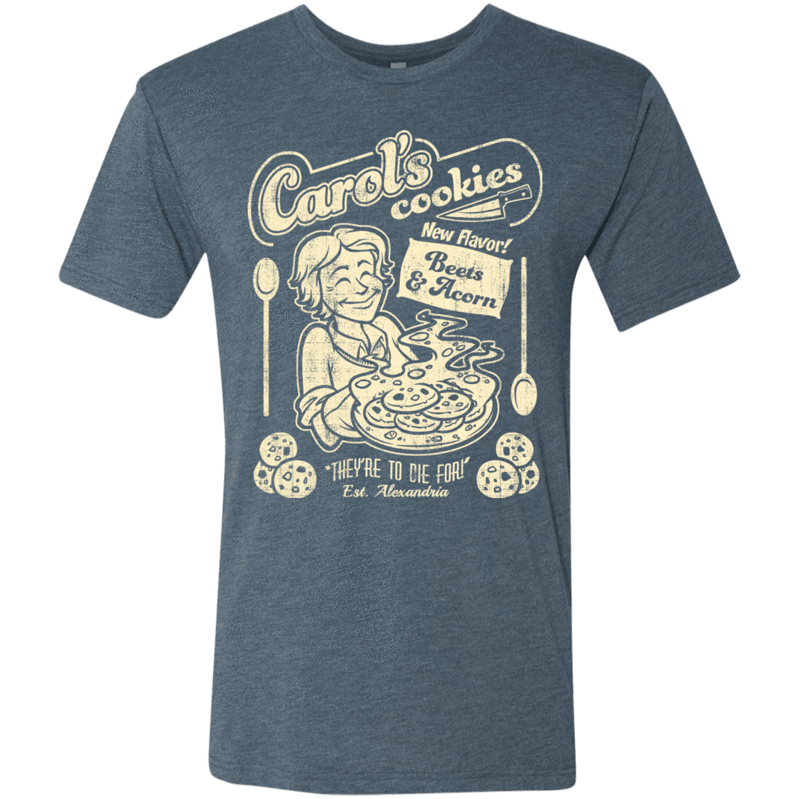 T-Shirts Indigo / Small Carols Cookies Men's Triblend T-Shirt